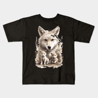 Wolf Cub Mom lovely kawaii Kids T-Shirt